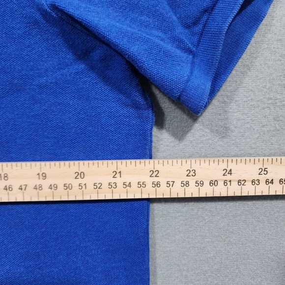 Polo Ralph Lauren Polo Shirt Mens XL Blue Solid Custom Fit 100% Cotton Vintage - Picture 10 of 16
